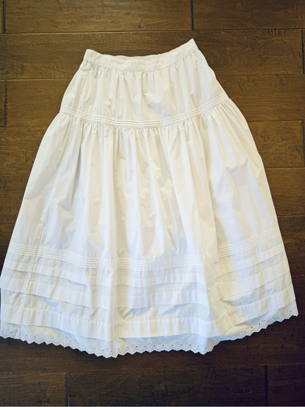 Quince Poplin Pintuck Maxi Skirt Small